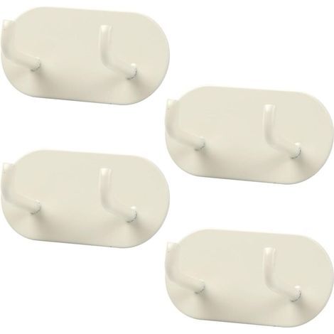 4 Crochets Muraux Adhésifs Sans Perçage pour Serviettes – En Métal, Crème, Idéal Salle de Bain, Chambre et Cuisine (1/5)