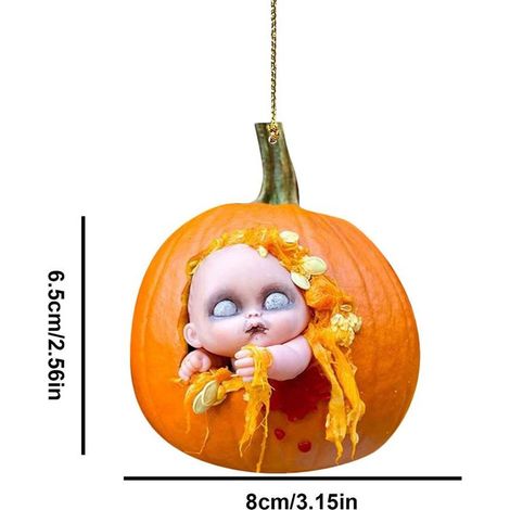 Suspension Halloween Citrouille en Acrylique pour Rétroviseur, Ornement Voiture Intérieur, Accessoire de Décoration Auto, Pendentif Miroir avec Charme (1/5)