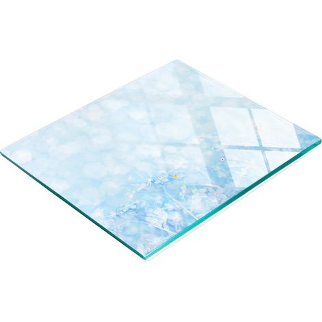 Tabla de cocina de vidrio duradera y elegante con estampado de nomeolvides, 60x52 cm. (1/5)