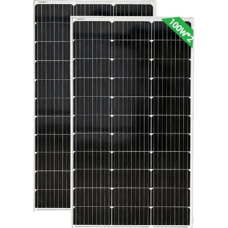 Pannello solare, potenza 100W, design monocristallino resistente, 100W 2 pezzi (1/2)