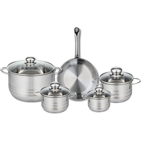 Ensemble de 1 Poêle de cuisson 24 cm et 4 faitouts 12, 14, 16 et 24 cm Elo Profi Brillant (1/5)
