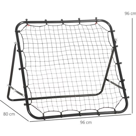 Reboteador de fútbol 96 x 80 x 96 cm de acero y PE negro DESVIAE (1/4)