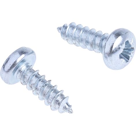 Vis autotaraudeuse RS PRO, N°4 x 9.5mm, tête Cylindrique, en Acier ( Prix pour Boîte de 100 ) (1/2)