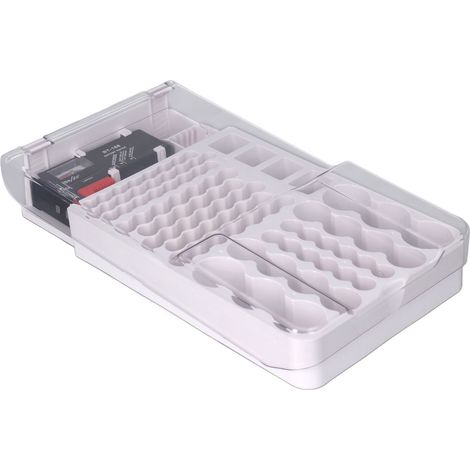 boîte de rangement-Boîte de rangement pour batteries avec tampon doux et testeur de capacité (1/4)