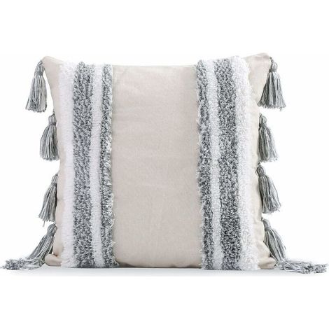Housse de Coussin Housse de Coussin Moderne Simple Taie d'oreiller avec Décoration bohémienne Tufting et tissée à Franges pour Canapé Voiture Salon Chambre à Couche 45x45 cm (1/5)