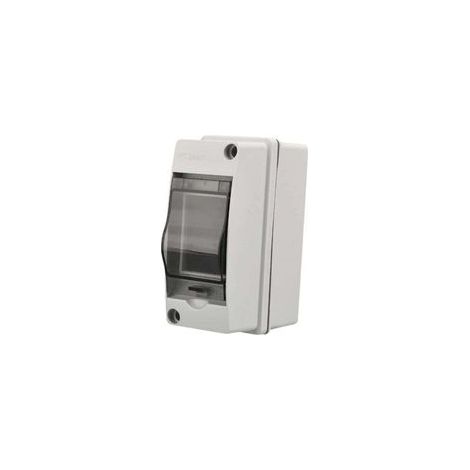 Caja eléctrica exterior impermeable IP65, 2 módulos, superficie de plástico ABS, caja de conexiones eléctricas exteriores impermeable, armario de control, caja de empalmes modular (2 WaCrezu)