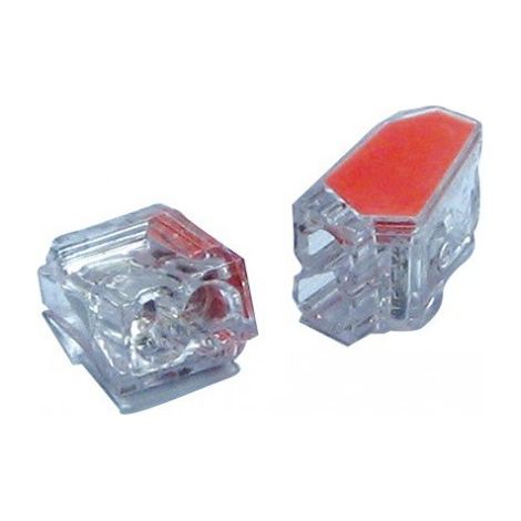 lot de 25 connecteurs automatique 2 entrées mini pour câble rigide 1 à 2.5mm² connexion rapide transparent-rouge SIB ADR P07132