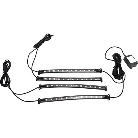 Bandes lumineuses LED pour intérieur de voiture, avec télécommande via application, éclairage décoratif 7 couleurs RGB au rythme de la musique (1/5)