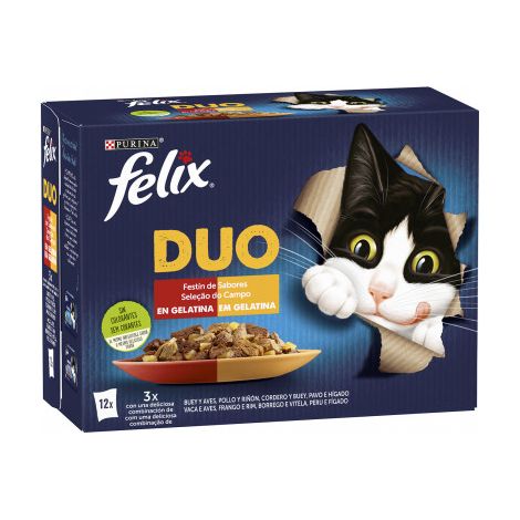 Purina Felix Duo Festín de Sabores - Sobres en Gelatina