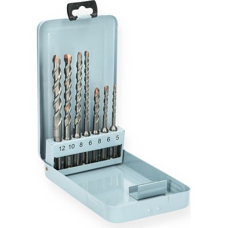 Coffret de 7 forets béton à deux taillants SDS Plus de 5 à 12mm - HANGER - 155699