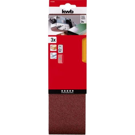 KWB 3 bandas abrasivas 60k 75x533 49912506 , 3 Bandas Abrasivas Gr 60 75X533 Mm de la marca Einhell. (1/3)