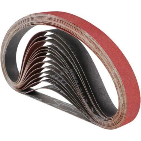 Bande Abrasive 25 x 762 mm Bande de Ponceuse - Ensemble de Bandes Abrasives Mixte (3 X grains 60/80/120/180/240) pour Ponceuses à Bande (15 pièces) (1/4)