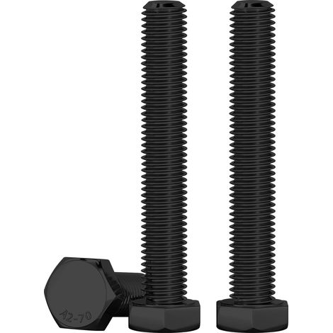 M8 x 100mm Boulons Hexagonaux Acier Inoxydable A2 V2A Vis à Tête Hexagonale DIN 933 Vis Inox M8 Boulon pour Automobile et Machinerie, Noir, 10 Pièces (1/5)