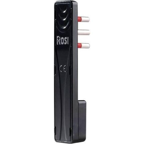 Spina ultrapiatta 10A 2P+T, piegata a 90°, nero, serie Emilia Flat - Rosi RS98117 (1/5)