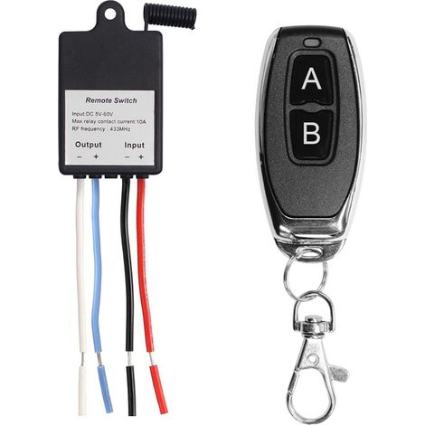 commutateur telecommande DC 5V 12V 24V 60V Interrupteur relais Sans Fil 1 canal 433 MHz Récepteur RF avec émetteurs Pour Plafonniers, Lampes de Décoration de Noël (1/5)