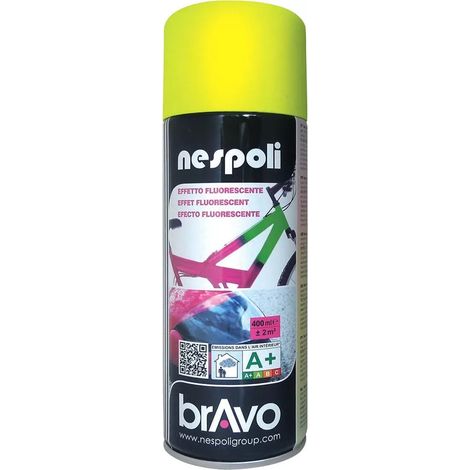 Peinture Aérosol Effet Fluorescent NESPOLI - Jaune (180503) 0,4 L