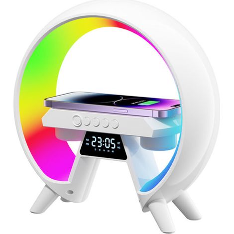 Enceinte Bluetooth veilleuse. chargeur sans fil multifonctionnel. veilleuse intelligente. cadeau. Enceinte Bluetooth veilleuse. réveil. (1/5)