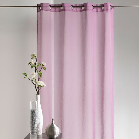 Voilage uni prêt à poser Lilas 140x250 cm
