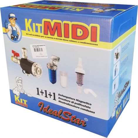 Kit midi defangatore magnetico + dosatore polifosfati + neutralizzatore condensa (1/2)