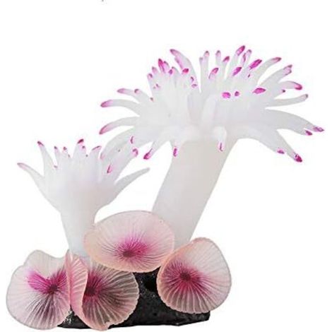 Plantes de corail artificielles décoratives en silicone, utilisées pour les ornements d'aquarium et les ornements(blanc) (1/5)