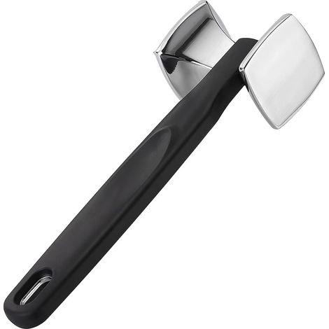 Maillet attendrisseur de viande en aluminium chromé avec manche souple pour steak et poulet outil de cuisine (1/5)