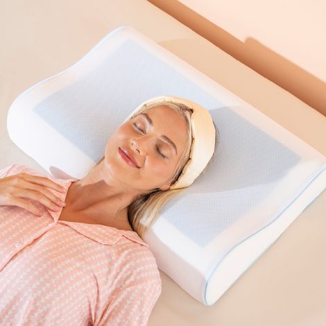 Cuscino Cervicale Memory Foam Doppia Onda 60x40 cm con Gel Rinfrescante – Altezza 10/12 cm Ortopedico Ergonomico, Traspirante Anti-Sudore, Federa Sfoderabile Lavabile (1/5)