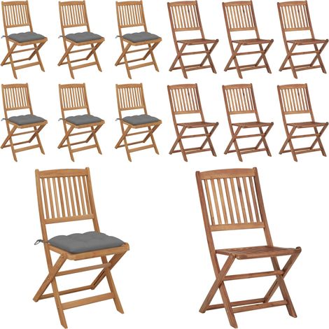 Klappbare Gartenstühle 6 Stk. mit Kissen Massivholz Akazie - Gartenstühle - Klappstühle - Holzstühle - Outdoor Möbel - Esszimmerstühle - Home & Living (1/5)