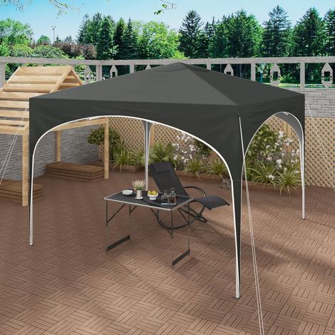 WOLTU Gazebo, 3x3m Pop Up Party Tent with Carry Bag, Waterproof UV-Protection, Grey (1/5)