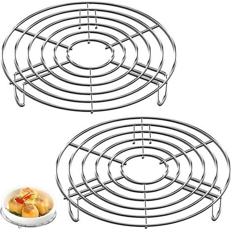 Panier vapeur en acier inoxydable - 20 x 4 cm - Panier vapeur multifonctionnel - Lot de deux - Durable (1/5)