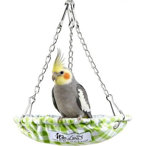 Nid d'oiseau perruche Imperméable Niche de couchage perruche Accessoire de cage Nid lavable perruches Inséparable Stable chaîne Vert Diamètre 15 cm (1/5)