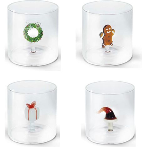 WD LifeStyle Bicchiere in Vetro Borosilocato Figure Natale Ass. 250 Ml 1 Pz (1/3)