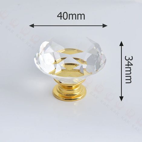 Ensemble de 10 boutons et poignées de meuble en cristal diamant, quincaillerie pour coiffeuse