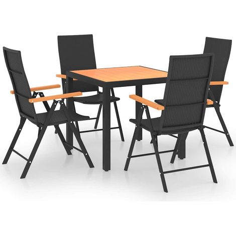 Maison Exclusive - Set da Pranzo da Giardino 5 pz Nero e Marrone (1/5)