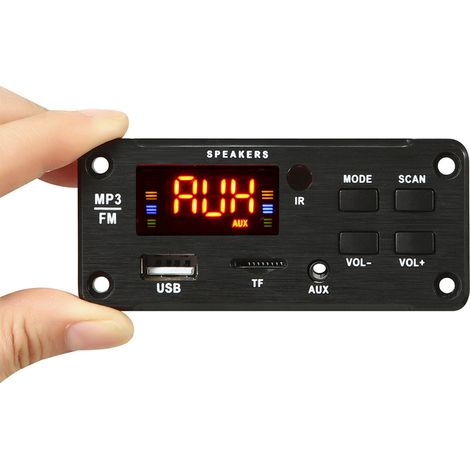 Module décodeur MP3 Bluetooth 5.0 6V-12V CC avec affichage numérique, double décodage et télécommande (1/4)