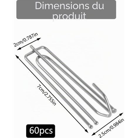 Set mit 60 Edelstahl-Duschvorhanghaken mit 4 Zinken – für Zuhause, Bad und Dusche (1/5)