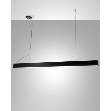 Next Lampada a Sospensione LED 58W 7020 lm 3000K Struttura in Metallo e Policarbonato Colore Nero, Design Moderno e Regolazione Luminosa