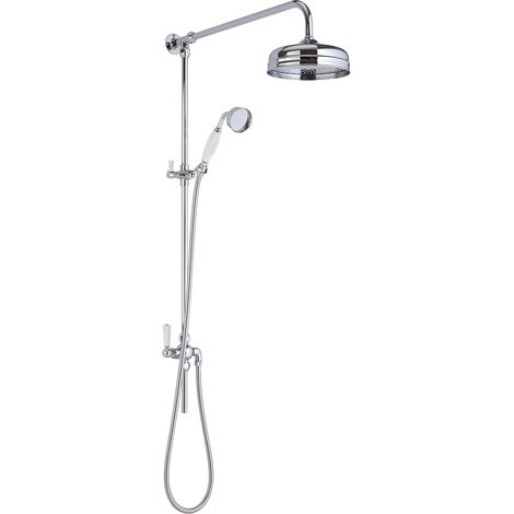 Bayswater Grand Rigid Riser Shower Kit with Fixed Head and Handset White/Chrome (1/2)