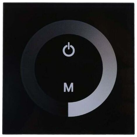 Pair Fydun Dimmbarer LED-Touchpanel-Dimmer, einfarbig, Wandsteuerung, Touchpanel-LED-Lichtleiste, DC 12V-24V, geräuschlos (Schwarz)