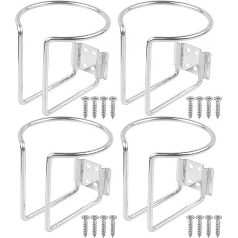 Porte-gobelets marins - Argent - Porte-gobelets suspendus - Conviennent aux bateaux, yachts, camions, camping-cars, remorques, fourgonnettes - Lot de 4 (1/5)