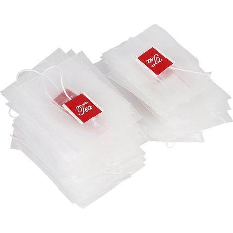 100 sachets filtres à thé vides en nylon, nouveau style, avec ficelle, pour infusions d’herbes et épices, usage domestique