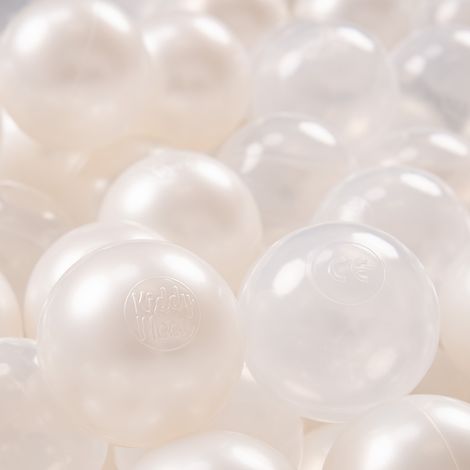 KiddyMoon 100 ∅ 7CM Palline Morbide Colorate Per Piscina Bambini Fatto In EU, Perla/Trasparente (1/4)