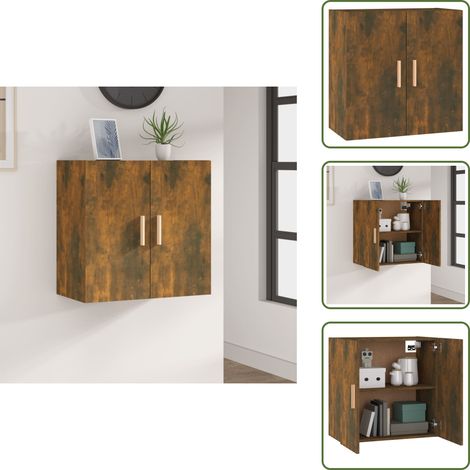 Wandschrank Räuchereiche 60x30x60 cm Holzwerkstoff - Wandregal - Aufbewahrungsregale - Regal - Schmaler Schrank - Platzsparender Schrank (1/5)