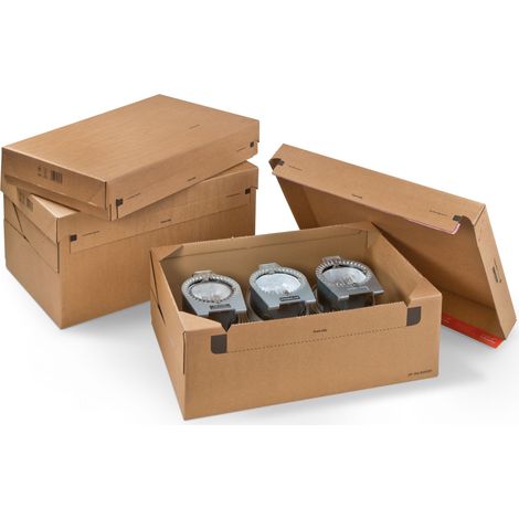 Lot de 10 Caisse carton ouverte palettisable 57 x 38,2 x 9,4 cm