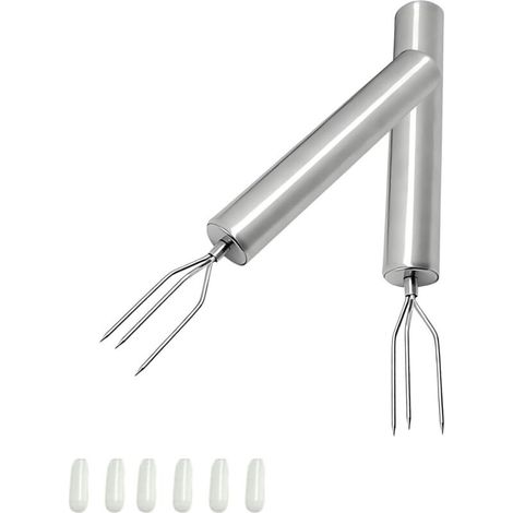Fourchettes à pommes de terre et maïs – Lot de 2, en acier inoxydable, réutilisables, idéales pour barbecue et grillades (1/5)