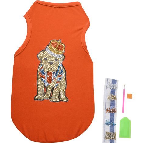 Diamond Painting TShirt DIY HandMade Pet Dog Clothes Art Craft Supplies Accessories(Orange S) (1/5)