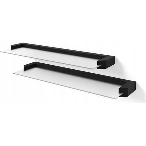 Etagère murale lot de 2 couleur Noir 60x3,7x19,5cm AURIS (1/4)