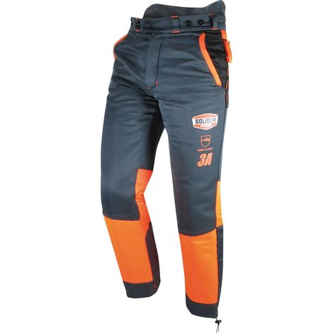 Pantalon de bûcheronnage multi-poches – Norme CE EN381-5 Classe 3 (28 m/s) – Taille L (46/48) – Protection optimale pour travaux extérieurs