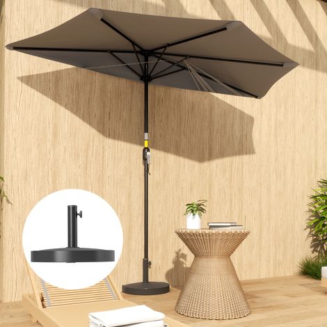 Socle de parasol en béton. support de parasol semi-circulaire. poids pour parasols de 32/38/48 mm