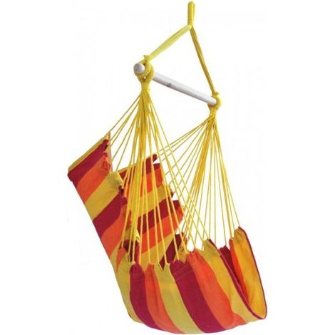 Chaise hamac enfant rayée orange (1/2)
