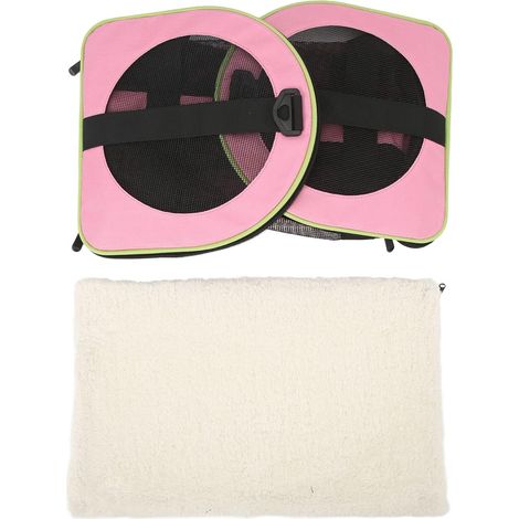 Sac pour Chat Portable en Nylon 600D Pliable avec Ventilation de qualité Supérieure pour Le Voyage des Animaux de Compagnie, Facile à Transporter, Sangle Réglable 44 X 28 Cm (Rose Clair) (1/5)